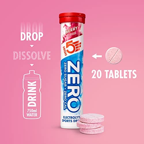 HIGH5 ZERO Electrolyte Hydration Rehydration Tablets Added Vitamin C (Berry, 20 Tablets), 20 count (Pack of 1) - Image 3