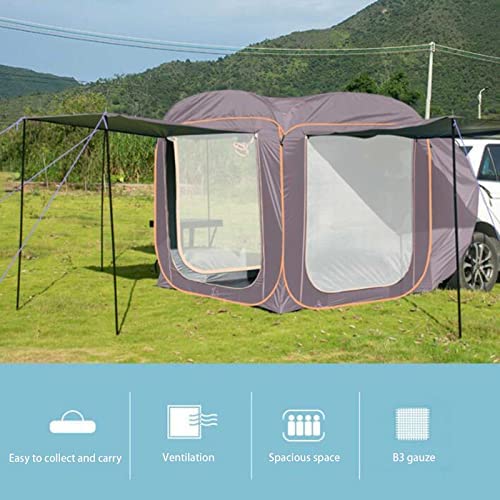 Car Outdoor Camping Tent, Portable Car Rear/Side Extension Awning Tent Multi Function Water Proof and Sun Protection Camper Tailgate Tent for Driving Camping Travel - Image 4