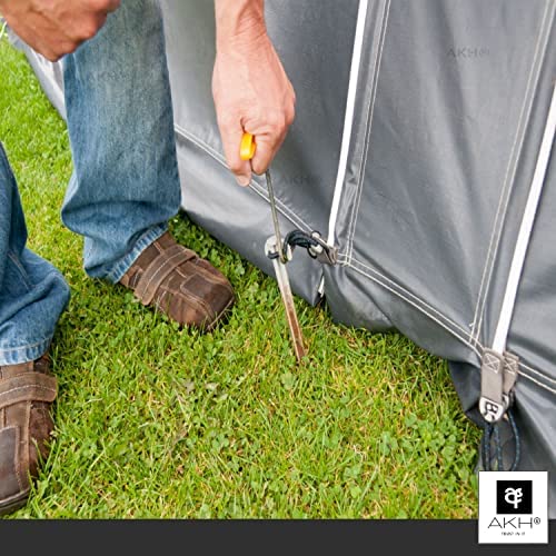 AKH® 8 Camping Pegs & Extractor | 9 Piece Pack | 8 Tent Pegs with Remover Peg Puller Extractor | Peg Puller Tool | Portable Tent Peg Remover| Outdoor Camping Accessories| Metal Stakes Hooks Lifter - Image 5