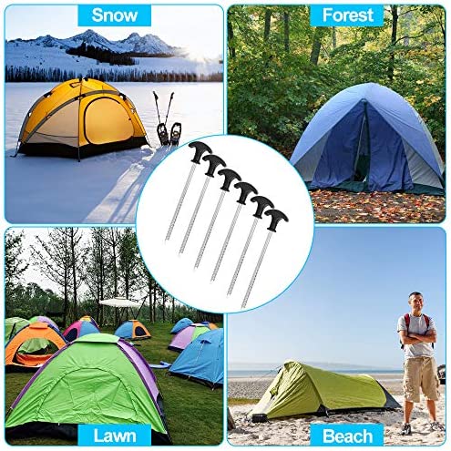 PERFETSELL 12Pcs Tent Pegs Galvanized Non-Rust Tent Peg Stakes Camping Stakes Robust Garden,Tent Accessories for Camping Trip/Hiking/Gardening/Outside Christmas Decorations - Image 7