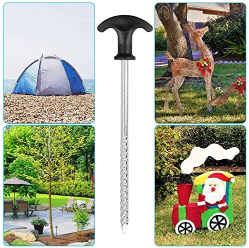 PERFETSELL 12Pcs Tent Pegs Galvanized Non-Rust Tent Peg Stakes Camping Stakes Robust Garden,Tent Accessories for Camping Trip/Hiking/Gardening/Outside Christmas Decorations - Image 6