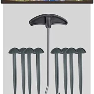 AKH® 8 Camping Pegs & Extractor | 9 Piece Pack | 8 Tent Pegs with Remover Peg Puller Extractor | Peg Puller Tool | Portable Tent Peg Remover| Outdoor Camping Accessories| Metal Stakes Hooks Lifter