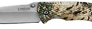 Camillus GUISE Folding Knife, 3" / 7.6 cm Titanium Bonded 420 Blade, PRYM1 Handle, Silver/Camouflage, 7.25" / 18.4 cm