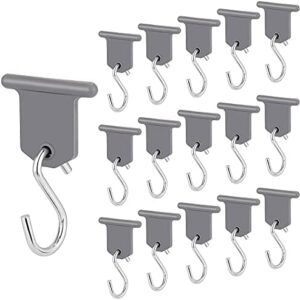 Homgaty RV Awning Accessory Hangers, 16Pcs Awning S Hook Hangers RV Party Light Hangers for Camping Tent Motorhome Caravan Campervan Indoor and Outdoor Christmas Decoration(Grey)