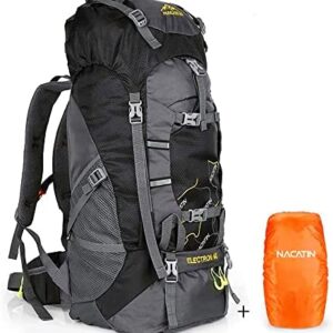 NACATIN Hiking Backpack, 60L Large Rucksack for Men Women, Tear and Water-resistant Ideal for Camping Trekking Travel Outdoor