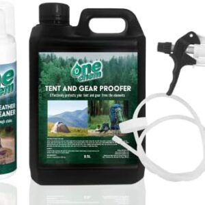 One Chem Outdoor Protection Kit - Tent and Gear Cleaning and Waterproofing - Includes 200ml Foam Cleaner and 2.5L Waterproof Spray - Long Hose Trigger