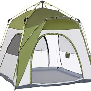Outsunny 4 Person Automatic Camping Tent, Outdoor Pop Up Tent, Portable Backpacking Dome Shelter