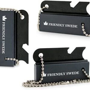 THE FRIENDLY SWEDE Magnesium Flint Fire Starter - 3 Pack - Survival Fire Steel Blocks with Striker Camping Emergency Equipment