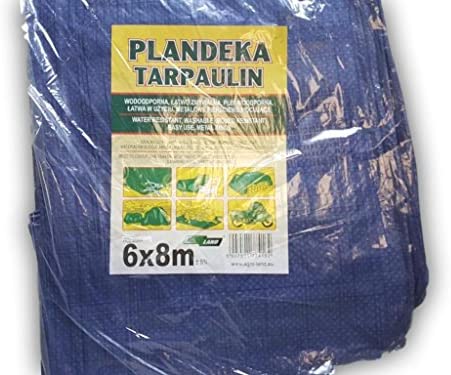 Tarpaulin 6 x 8 m Ground Sheet with metal rings Covers Sunshading Hammock Tent Portable Waterproof Cover Cloth Car roof Lightweight For Outdoor Hiking Camping