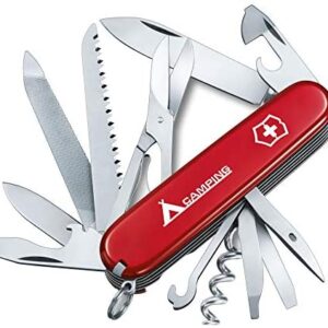 Victorinox Ranger Camping Swiss Army Pocket Knife, Medium, Multi Tool, 21 Functions, Blade, Scissors, Red