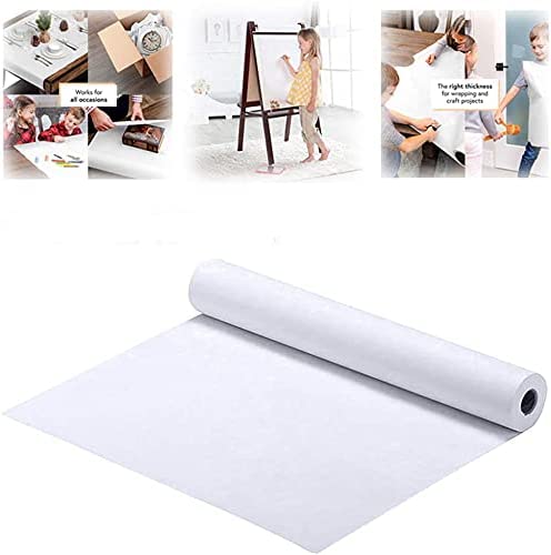 10m White Drawing Paper Roll Arts Paper Roll,Drawing Paper for Paints, Wall Art, Easel Paper, Fadeless Bulletin Board Paper Children Art Sketch Paint Painting Board