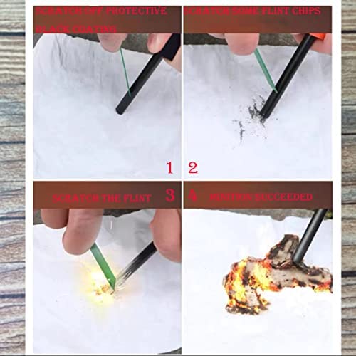 Mini Firesteel Fire Starter - Premium Magnesium Ferrocium Rod,1500-12000 firings 6 to 10.5 cm Magnesium Fire Starter,Outdoor Survival Camping lighter,Essential Fire Starter Camping Survival Kit - Image 2