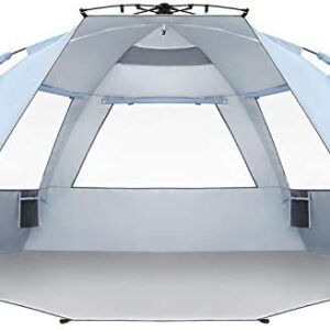 Easthills Outdoors Instant Shader Enhanced Pop Up Beach Tent Instant Sun Shelter with UPF 50+ UV Protection Double Silver Coating for Kids & Family Sky Blue