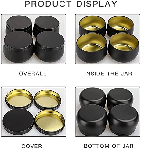 YLOPINGVEE Candle Tin Cans 24 Pcs,Candle Containers Candle Jars with Lids, 8 Oz, for Candles Making, Arts & Crafts, Storage, Black - Image 4