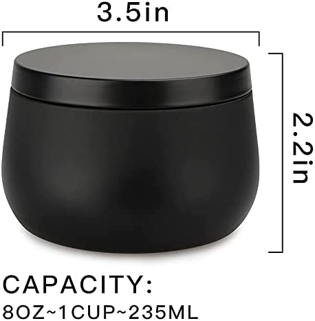 YLOPINGVEE Candle Tin Cans 24 Pcs,Candle Containers Candle Jars with Lids, 8 Oz, for Candles Making, Arts & Crafts, Storage, Black - Image 6