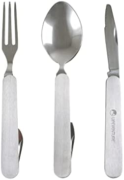 Lifeventure Stainless Steel Folding Cutlery Set for One - Knife, Fork and Spoon Set with Bottle and Tin Opener – Corrosion Resistant Ideal for Camping or Travel - Image 2
