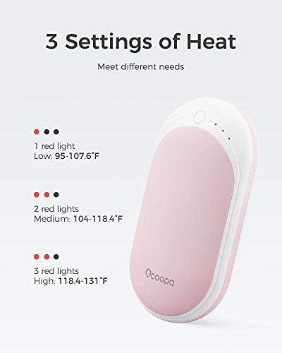 OCOOPA Hand Warmers, 1-Pack Hand Warmer Rechargeable, Electronic Pocket Heater, 5200mAh Power Bank Portable, Heat Therapy Great for Raynauds Sufferers Pain Relief, Best Tech Gifts - Image 4