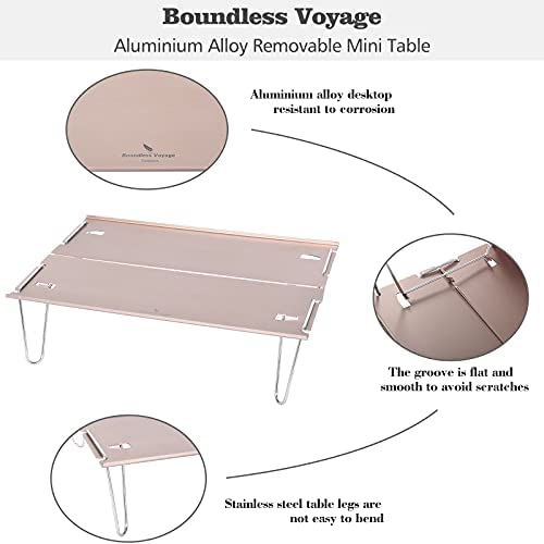 iBasingo Mini Camping Table Folding Table Outdoor Ultralight Serving Laptop Tray Table Portable Dining-table Picnic Tea Table Backpacker Table - Image 6