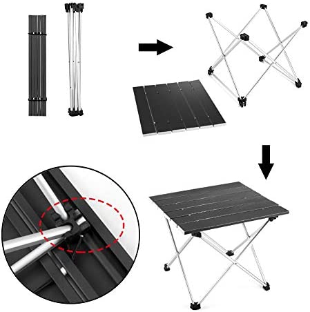 Outry Aluminum Folding Camping Table, Portable Collapsible Light Weight Table for Picnic, Camp, Beach, Fishing, BBQ - Image 5