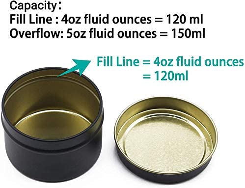 48 PCS 5 OZ Jars for Candle Making, Decorative Round Metal Candle Cans, Reusable Candle Tins for DIY Candle Making, Arts Crafts Supplies, Dry Storage, Party Favors (5OZ,24PCS Black+24PCS RoseGold) - Image 3