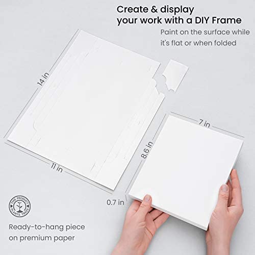 Arteza Watercolour Paper Pad, Foldable Canvas Artist Paper, 17.8 x 21.8 cm, 20 Sheets, Heavyweight, 140 lb, 300 gsm, Acid-Free, Wood Pulp DIY Frames for Painting & Mixed Media Art - Image 2