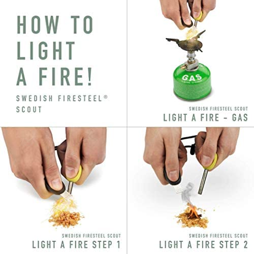 Light my Fire Ferro Rod - Flint and Steel Kit - Magnesium Fire Starter Kit - Swedish Fire Steel Scout - 3000 Strikes - 2 in 1 Fire Starting Kit & Emergency Whistle - Outdoor Flint Fire Starter - Image 3