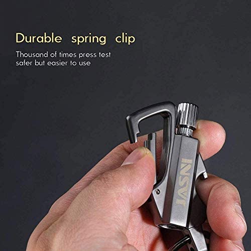 YYG Keychain Multitool with Flint Metal Matchstick Fire Starter Bottle Opener Mountaineering Buckle Mini Flashlight,Car Key Rings, Kerosene Refillable Lighter EDC Thanksgiving Gift Ideas Emergency - Image 2
