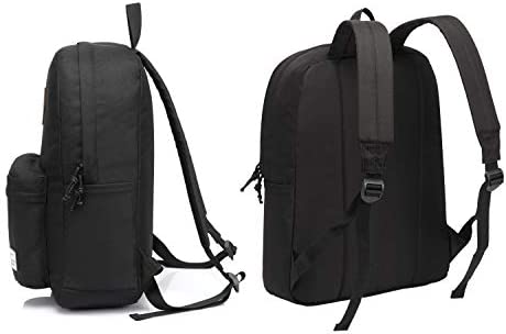 Vaschy Backpack for Men and Women Lightweight School Bag Casual Daypack 20 Liters Basic Water Resistant Foldable Rucksack for Travel, Sports, Hiking with Two Bottle Pockets, Black - Image 5