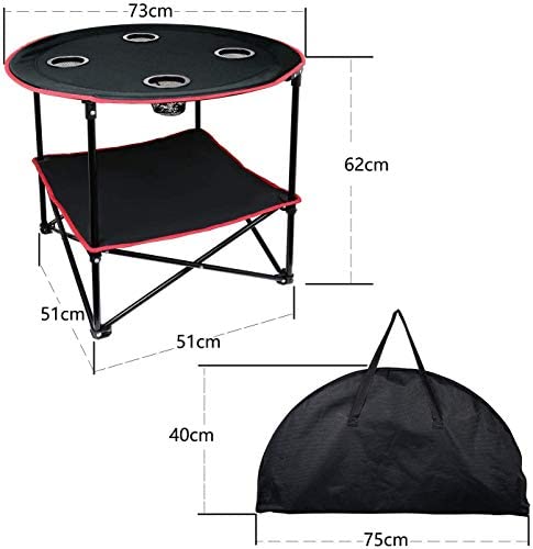 HANGOU Camping Table Portable Lightweight Folding Picnic Table with Carry Bag, for Outdoor,Picnic,Beach,Hiking (Red) (Red) - Image 4