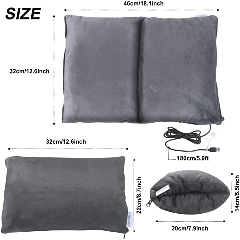 Electric Heated Hand Warmer Pouch & Heating Pad, Heated Hand Muffs with 3 Heating Setting, 5V USB Fast Heating Hand Warmer for Women & Men, Grey - Image 3