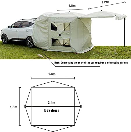 Car Awnings for Camping, 210cm Double Layer No Need to Build Tailgate Tent for Car, Multifunction Thicken Waterproof SUV Tents for Camping, Car Camping Accessories, 3-4 People - Image 7