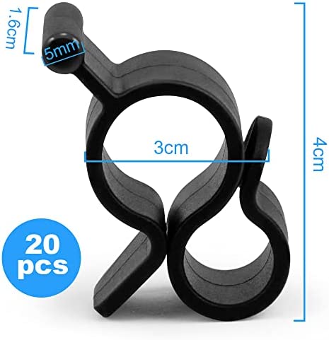 URAQT RV Awning Hooks, 20 Pcs RV Awning Accessory Hangers, Camping Awning Hook, Piping Rail Accessories for Motorhome, Caravan, Christmas Party, Camping Tent, Indoor and Outdoor Decoration (Black) - Image 2