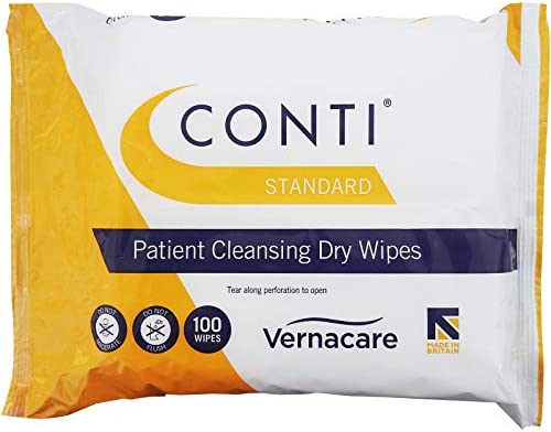 Conti Standard - Patient Cleansing Dry Wipes, Every Day Universal Use Cleaning Cloths, Wipe Size 26cm x 20cm, 100 Wipes Per Pack - 12 Pack - Image 2