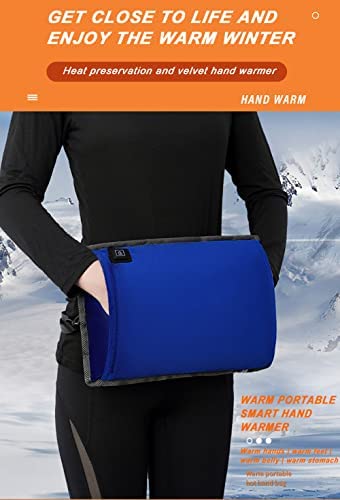 A'kin Akin Heated Arm Warmers USB Hand Muffs with Smart 3 Gears Electric Heating Hand Warmer Heating Pad for Women Girl Baby Hands and Feet Plush Pillow Warm Hand Muffs, Blue, 35X26CM - Image 2