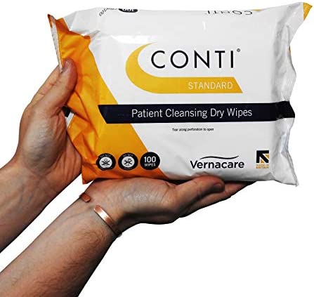 Conti Standard - Patient Cleansing Dry Wipes, Every Day Universal Use Cleaning Cloths, Wipe Size 26cm x 20cm, 100 Wipes Per Pack - 12 Pack - Image 3