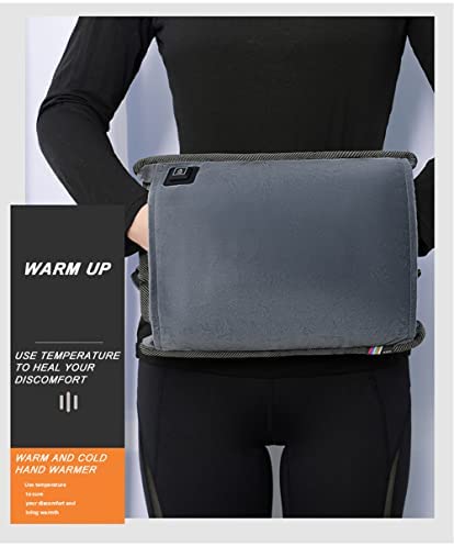 A'kin Heated Arm Warmers USB Hand Muffs with Smart 3 Gears Electric Heating Hand Warmer Heating Pad for Women Girl Baby Hands and Feet Plush Pillow Warm Hand Muffs, Grey, 35X26CM - Image 2