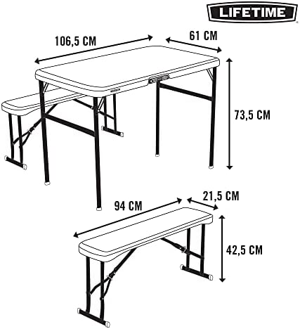80352 42 in (107 cm) Recreation Folding Table Set - Almond - Image 8