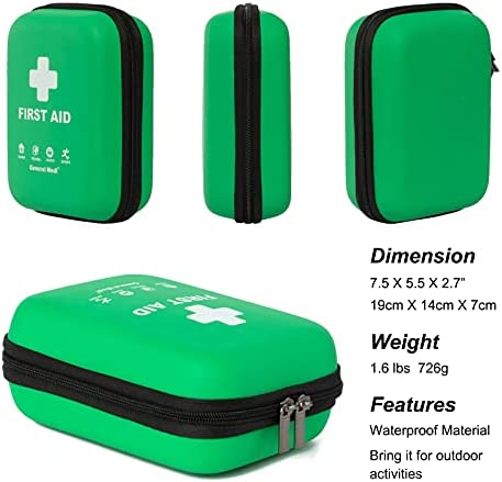 First Aid Kit - 170 Pieces Hard Case and Lightweight - Includes 2 x Eyewash,Instant Cold Pack,Emergency Blanket for Travel, Home, Office, Vehicle, Camping, Workplace & Outdoor (Green) - Image 6