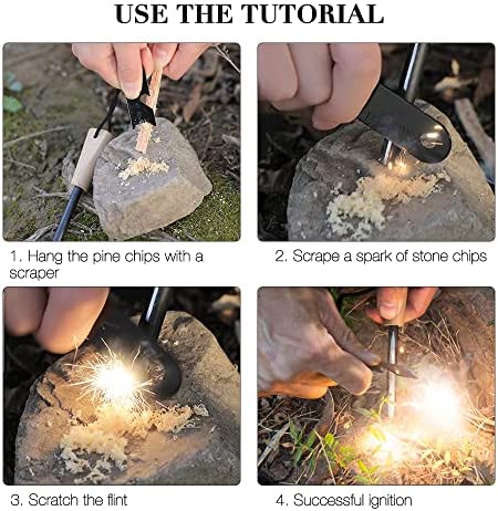 ADDLIVE Survival Fire Steel, 2 Set Magnesium Stick Fire Starter, Emergency Fire Starter Kit, Ferro Rod Fire Starter Large, Ferrocerium Stick Wooden Handle,Ignite Glow Fire Steel Outdoor Camping Living - Image 5