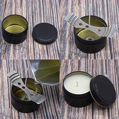 48 PCS 5 OZ Jars for Candle Making, Decorative Round Metal Candle Cans, Reusable Candle Tins for DIY Candle Making, Arts Crafts Supplies, Dry Storage, Party Favors (5OZ,24PCS Black+24PCS RoseGold) - Image 5