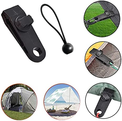 10 pcs Tarp Clips, 10Pcs Tarpaulin Bungee Cord Ropes Bungee Ball Tent Clip Accessories for Tents,Banners,Covers,Tarp, Boat Cover, Car Cover - Image 3