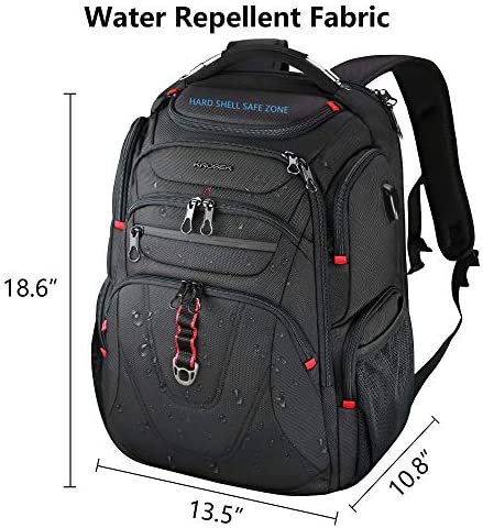 KROSER Travel Laptop Backpack 17.3 Inch XL TSA Computer Backpack Water-Repellent College Daypack Business Backpack with RFID Pockets & USB Port for Men/Women - Image 2