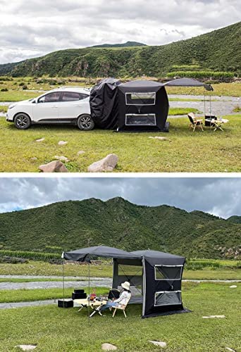 Car Awnings for Camping, 210cm Double Layer No Need to Build Tailgate Tent for Car, Multifunction Thicken Waterproof SUV Tents for Camping, Car Camping Accessories, 3-4 People - Image 4