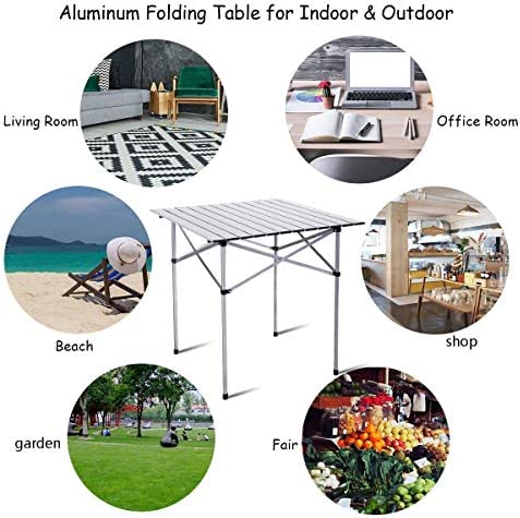 uyoyous Aluminum Folding Camping Table 70x70x70cm Portable Lightweight Table, Collapsible Picnic Table Folding Table With Carry Bag-Easy to Carry, Perfect for Outdoor - Image 2