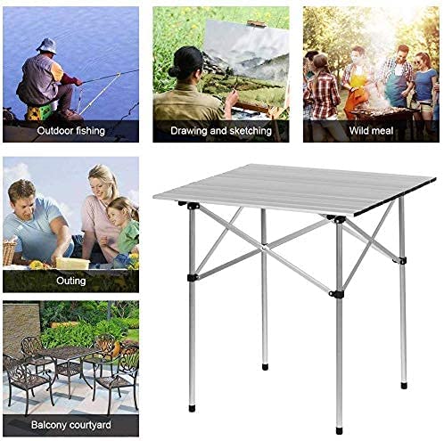uyoyous Aluminum Folding Camping Table 70x70x70cm Portable Lightweight Table, Collapsible Picnic Table Folding Table With Carry Bag-Easy to Carry, Perfect for Outdoor - Image 6