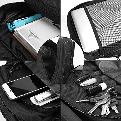 ProCase Military Tactical Assault Backpack Rucksacks, 40L Large Capacity MOLLE Army Pack Bag Go Bag, for Hiking Trekking Camping Travelling Climbing and Other Outdoor Activities –Black - Image 5