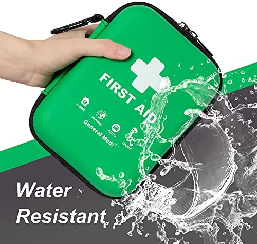 First Aid Kit - 170 Pieces Hard Case and Lightweight - Includes 2 x Eyewash,Instant Cold Pack,Emergency Blanket for Travel, Home, Office, Vehicle, Camping, Workplace & Outdoor (Green) - Image 5