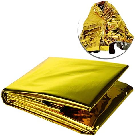 Emergency Blankets Mylar Thermal Blanket, Essential Survival Gear for Emergency Preparedness Items Kit, Ultralight Reflective Foil Blanket for Camping or Cold Weather, 51" x 82" - Image 2