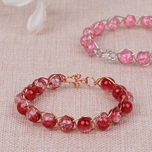 200pcs/box Crackle Glass Beads 10 Colour Round Glass Loose Beads 8mm for Jewellery Making - Image 2
