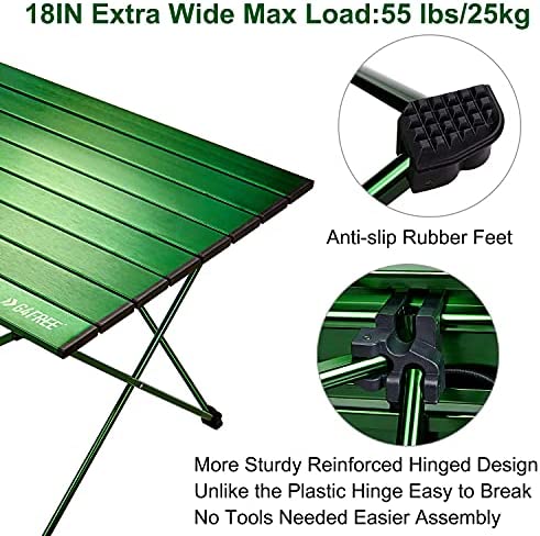 G4Free Lightweight Portable Camping with Aluminum Table Top and Carrying Bag Folding Table Compact Roll Up Tables for Outdoor Camping Hiking Picnic Beach BBQ Home Use Easy to Clean - Image 4